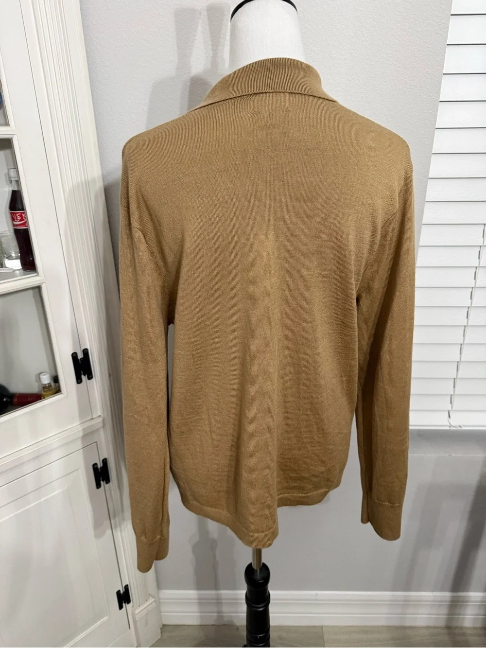 J. Crew Merino Blend Polo Sweater in Camel Brown